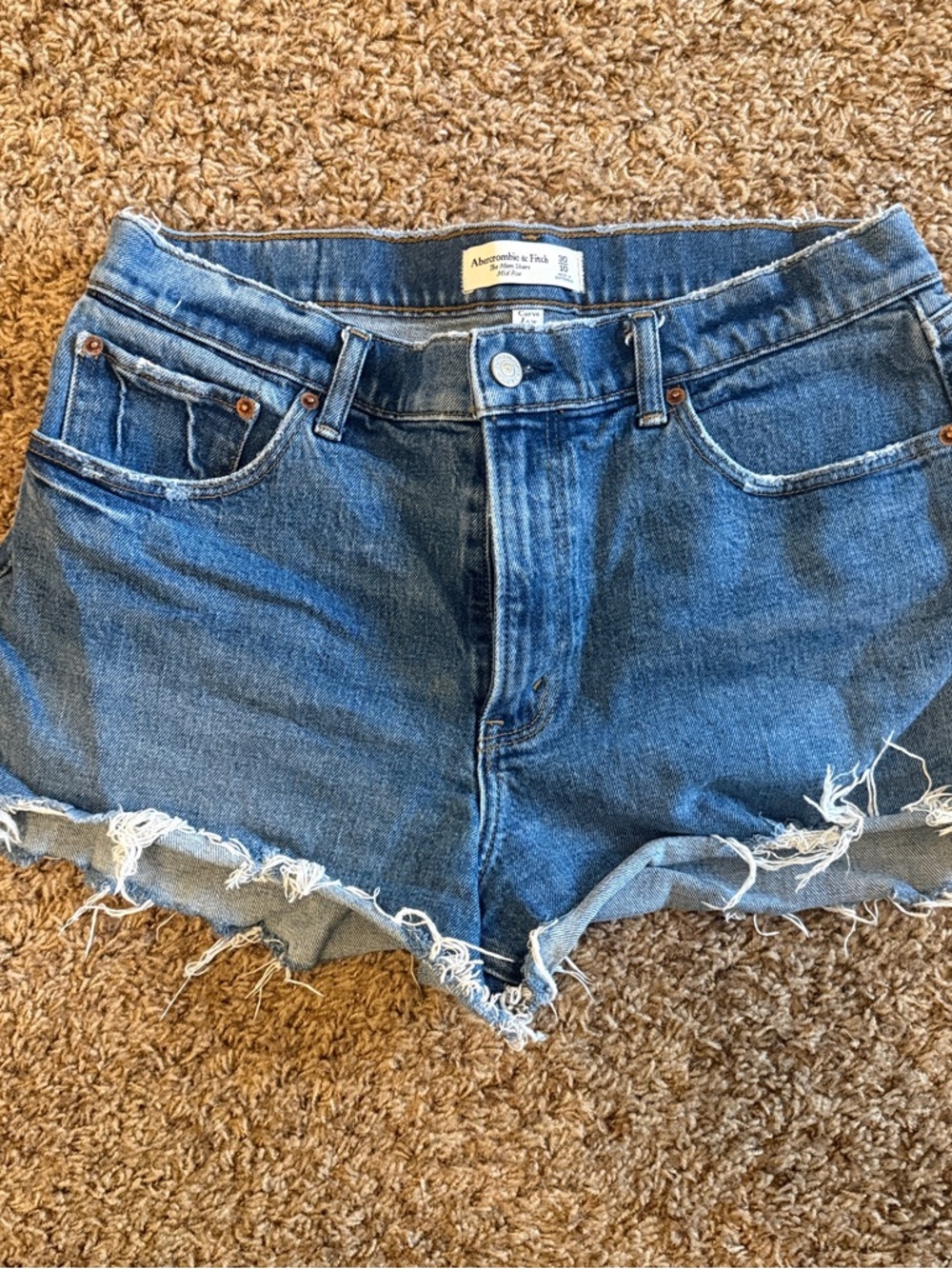 Abercrombie & Fitch Distressed Blue Denim Cutoff Shorts